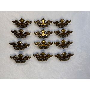Vintage Drawer Pulls/Handles Set of Twelve, Gold/Brass Color Antique 5 Inch